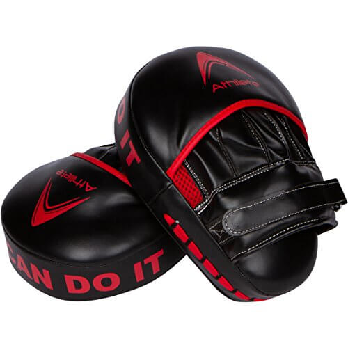 Athllete Boxing MMA Punching Mitts- Curved Focus Pad- Muay Thai Hook and Jab Curved Kickboxing Punching Shield