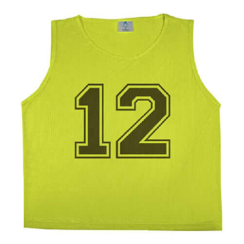 Neon Yellow Numbered Front/Back (1-12)