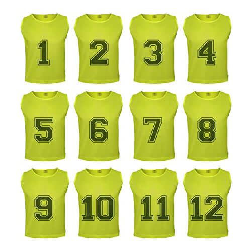 Neon Yellow Numbered Front/Back (1-12)