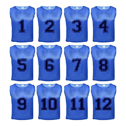 Sets of 12 (#1-12, 13-24) Numbered Blank Scrimmage Training Vest Soccer  Pinnies