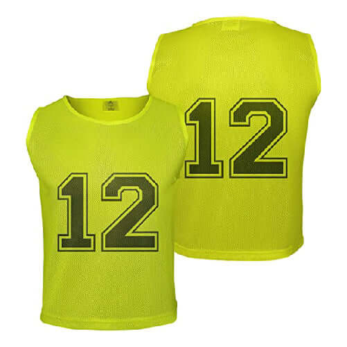 Neon Yellow Numbered Front/Back (1-12)