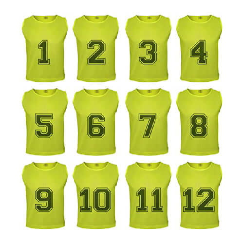 Neon Yellow Numbered Front/Back (1-12)